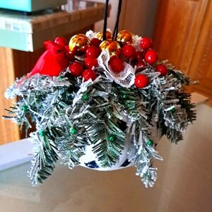 Large hanging Christmas ball 27" around and with a free homemade gift